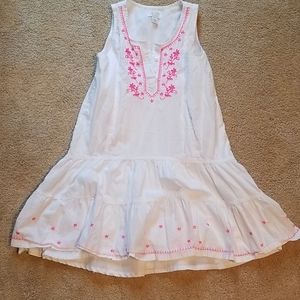 Children's place white dress with pink embroidery